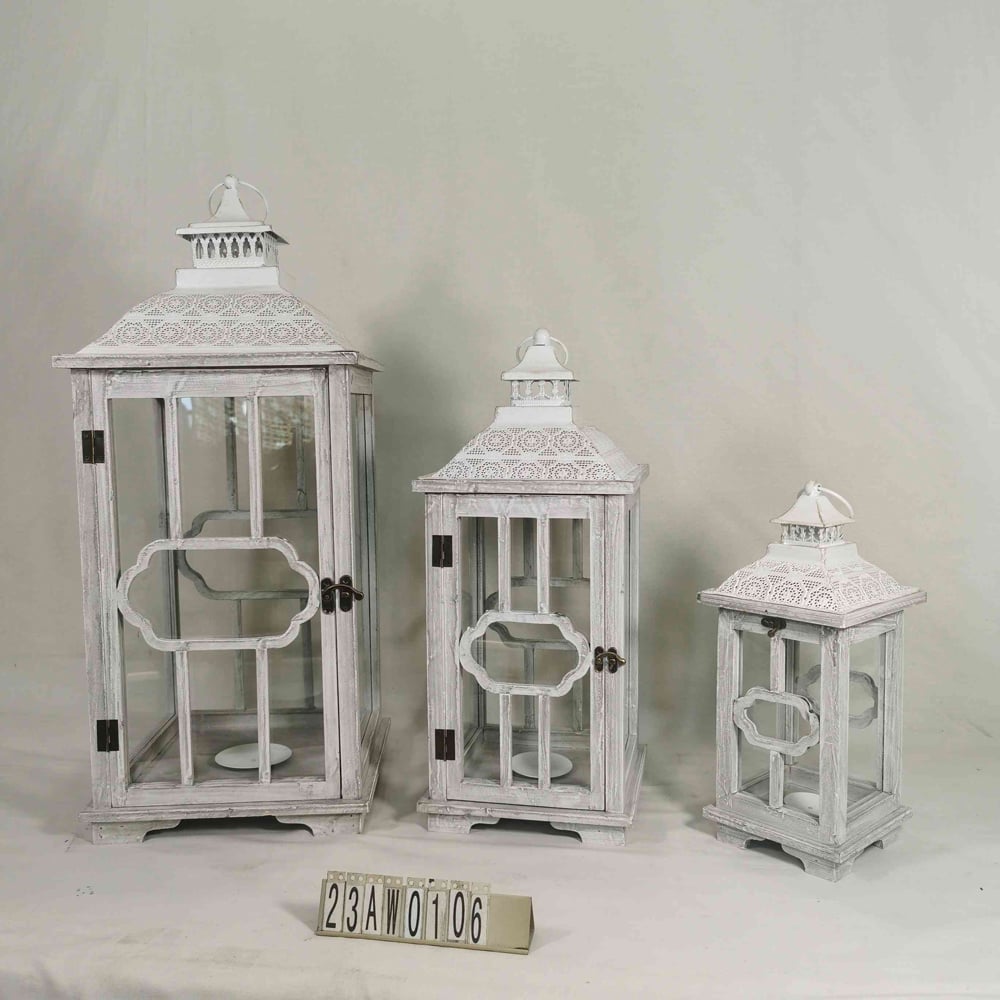 Acacia Home 3 Piece Wooden Lanterns Set Image 2
