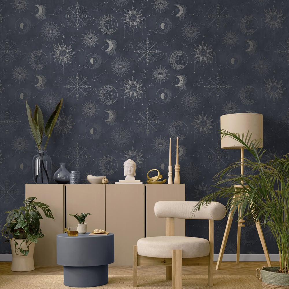 Holden Decor Cosmic Navy and Silver Wallpaper Image 3