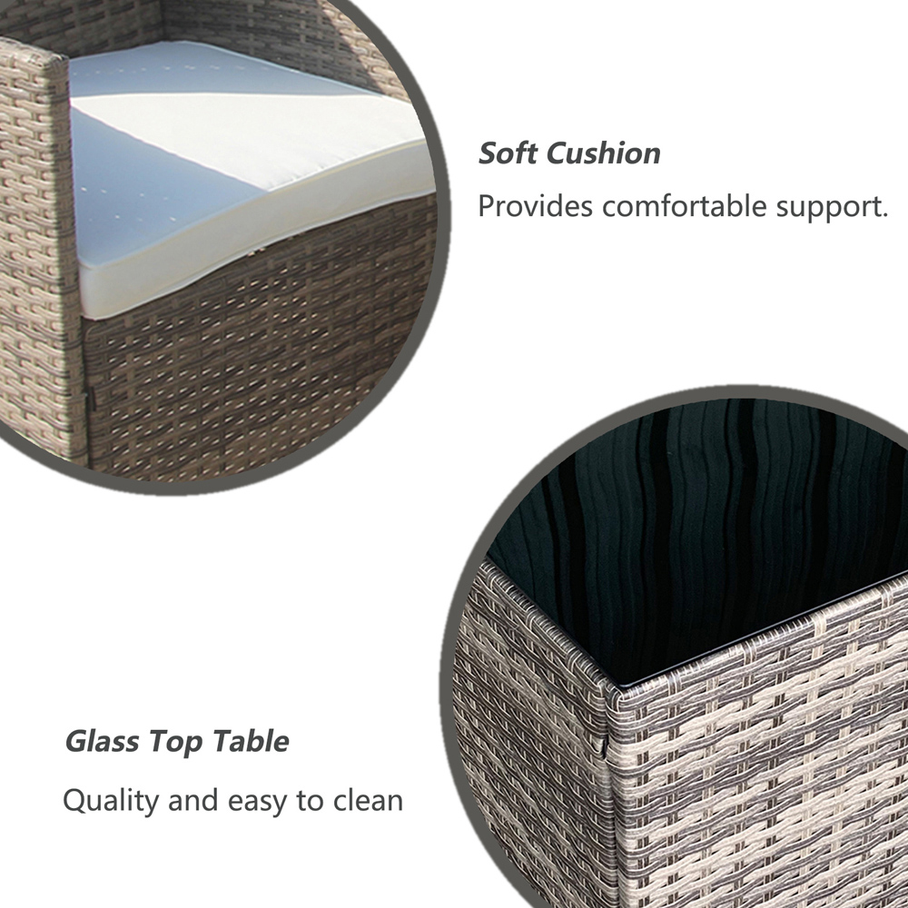 Furniture One 2 Seater Neutral Rattan Garden Lounge Set Image 5