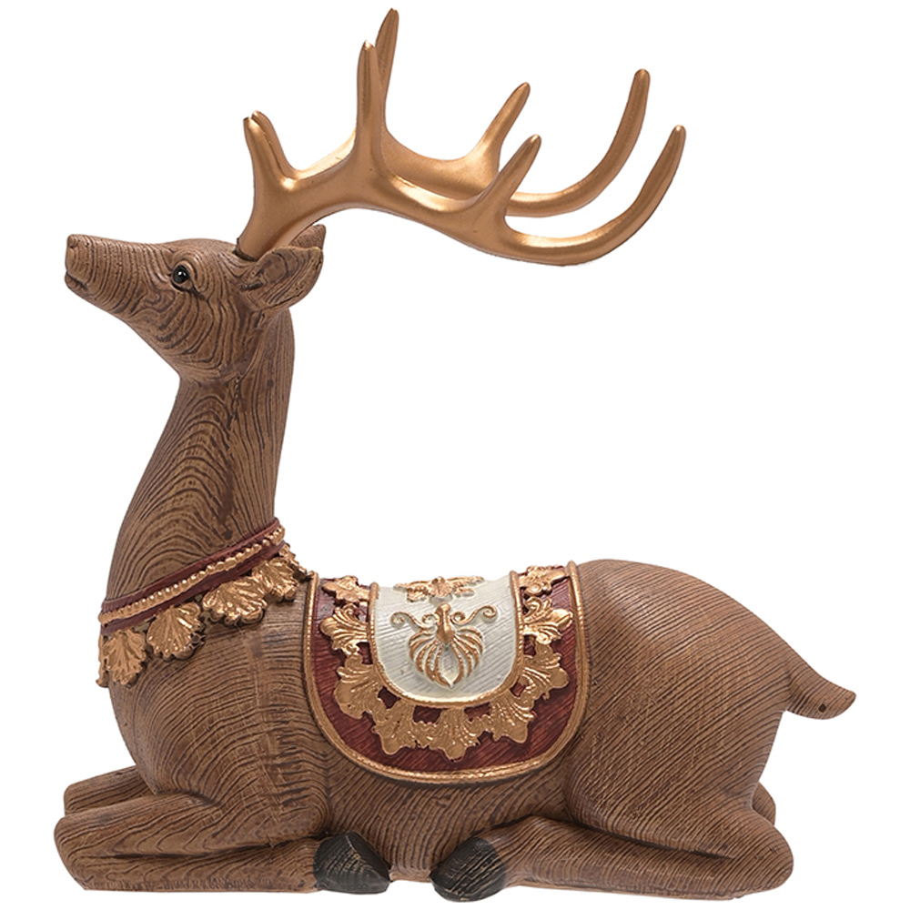 The Christmas Gift Co Sitting Reindeer Christmas Decoration Image 4