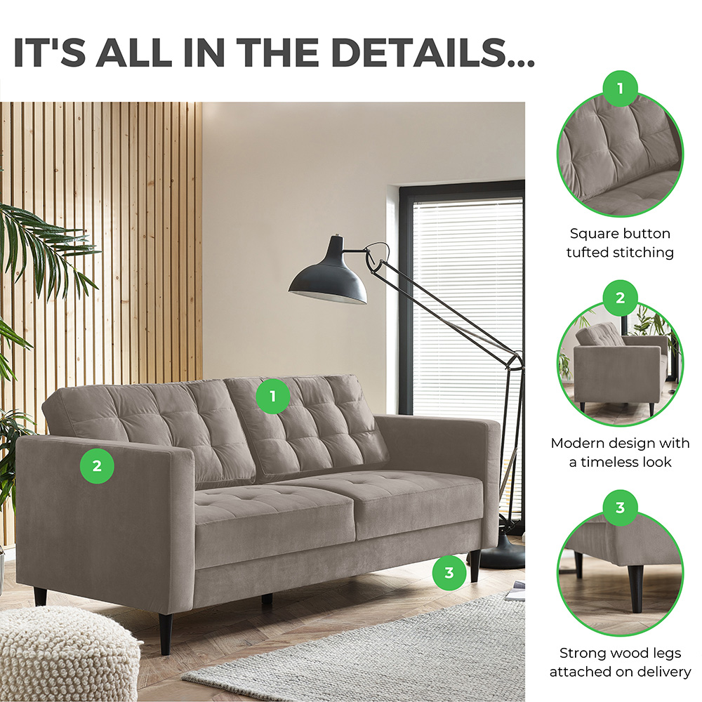 Furniturebox Josie 3 Seater Burnt Orange Velvet Sofa Image 6