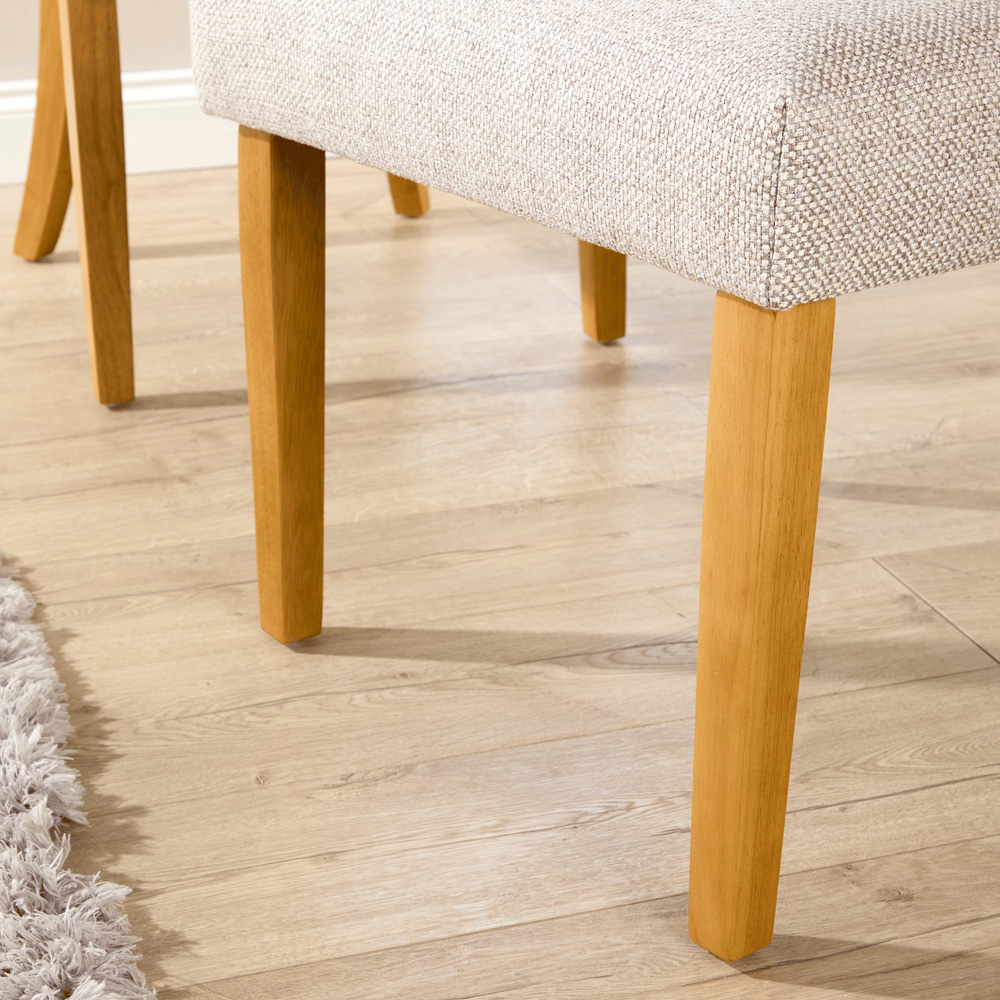 Home Source Samara Set of 2 Natural Tufted Dining Chair Image 4