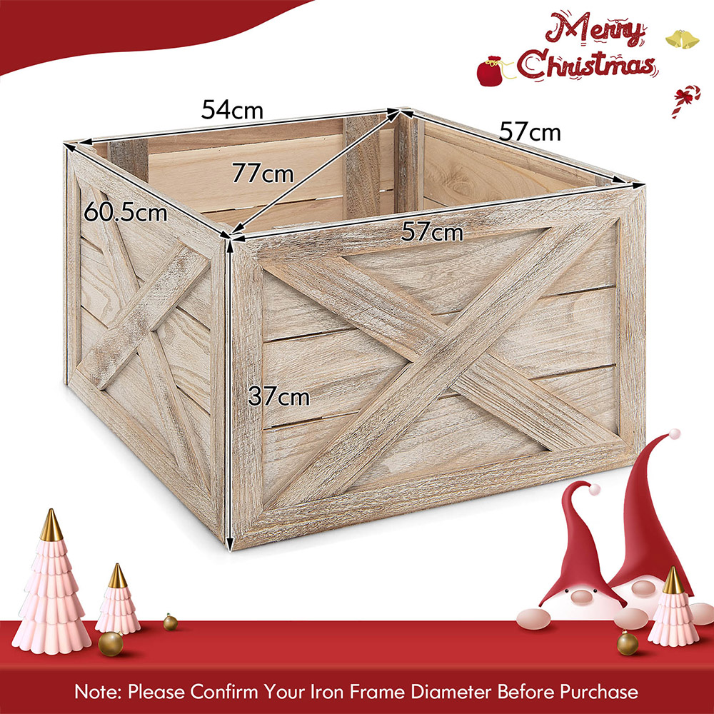 Costway Brown Christmas Tree Box Stand Small Image 8