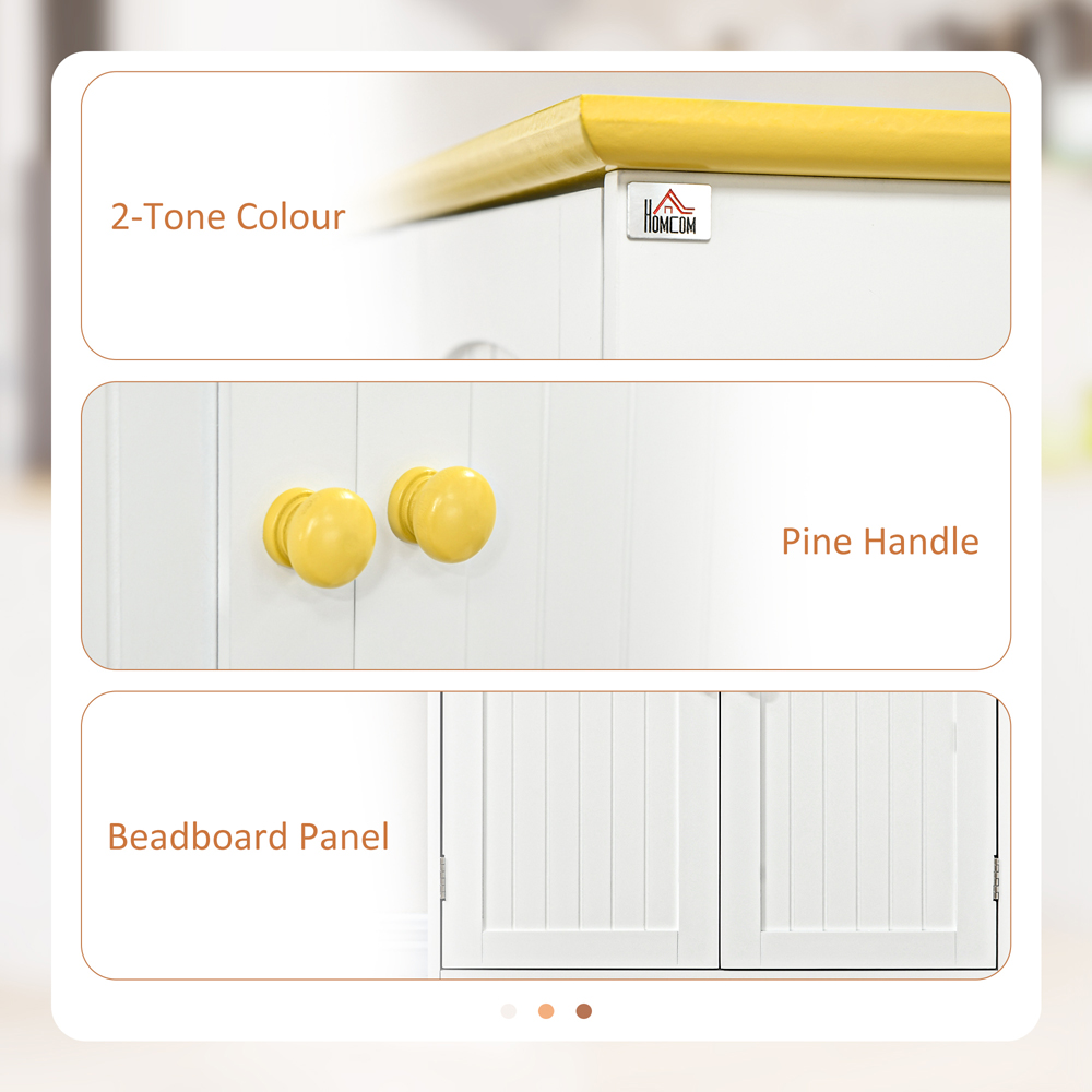 Portland 4 Door White Kitchen Storage Cabinet Image 7