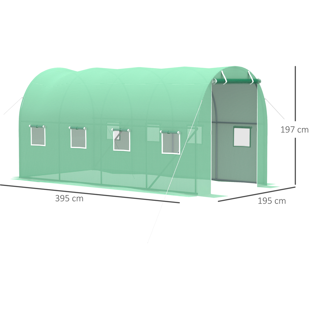 Outsunny Green Steel 12.6 x 6ft Walk In Greenhouse Image 8
