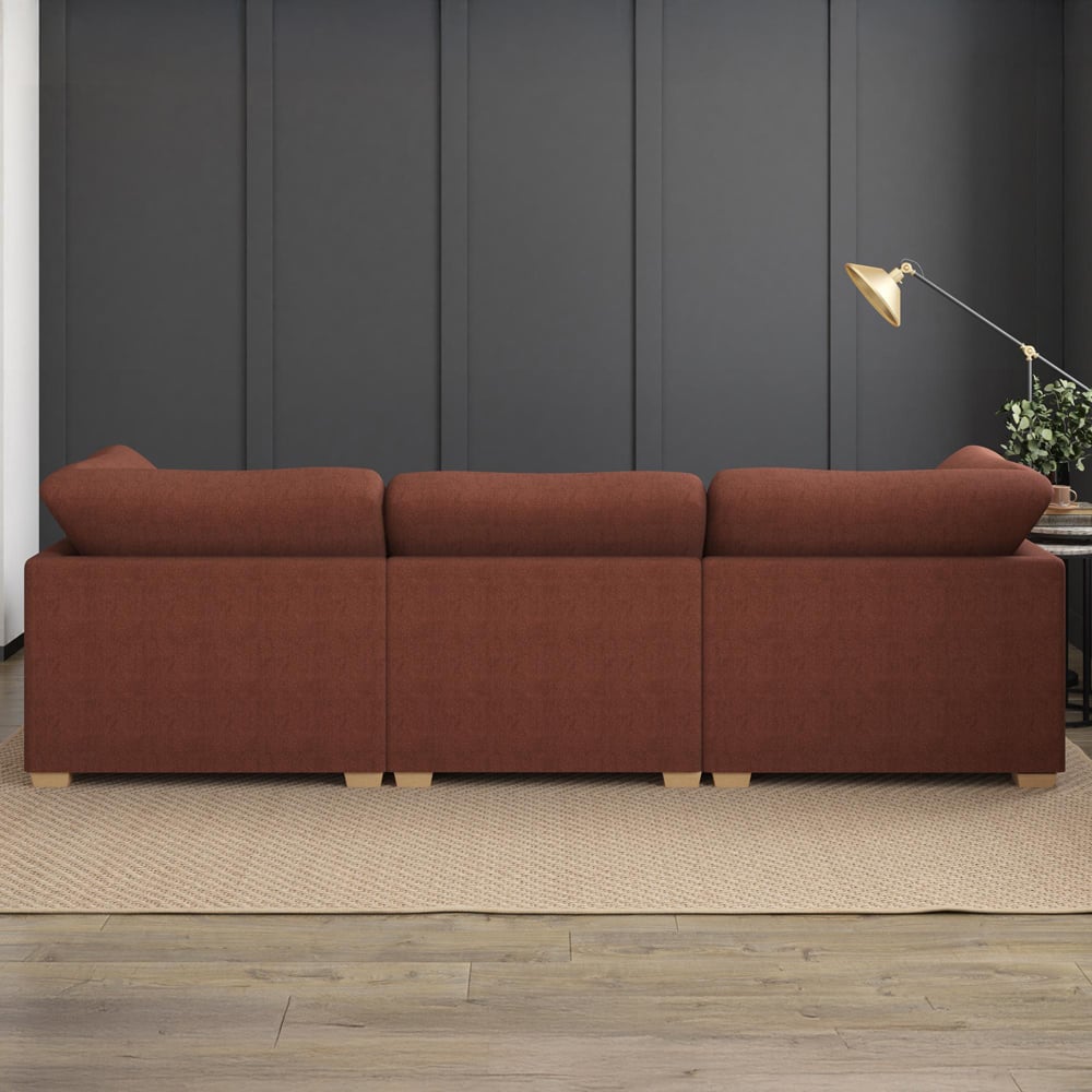 Nestle 5 Seater Brick Venice Fixed Back U-Shape Sofa Image 8