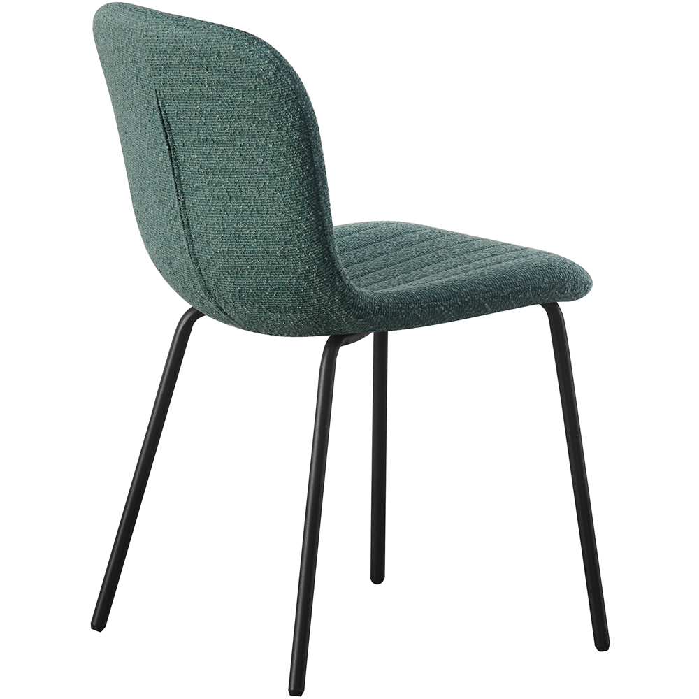 Bella Set of 2 Green Teddy Faux Fur Stitched Design Dining Chairs Image 4