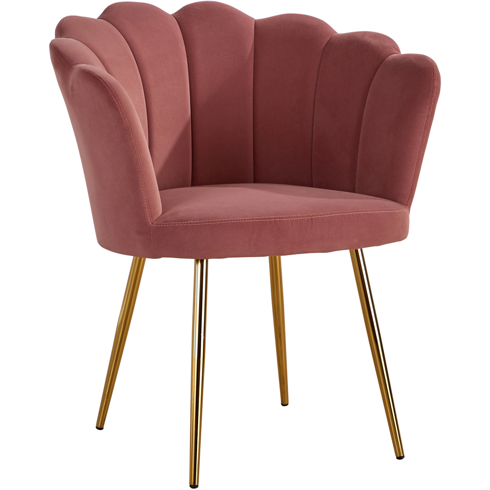 Home Source Pink Scallop Round Back Accent Chair Image 2