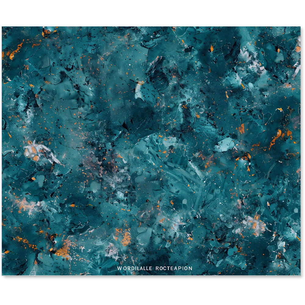 Warren Reed Designer Polished Teal Quartz Effect Glass Kitchen Splashback 75 x 90cm Image 2