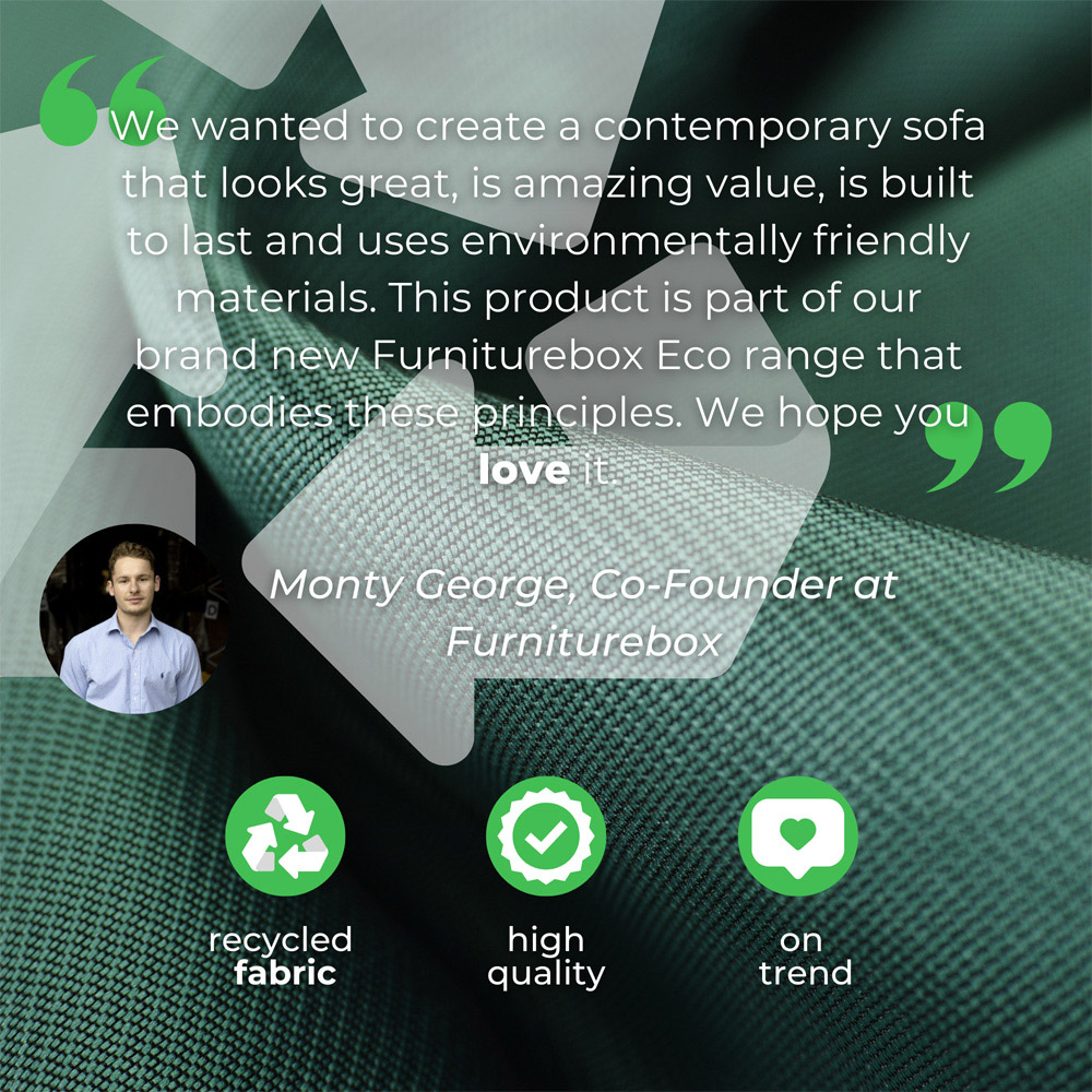 Furniturebox Peyton 3 Seater Taupe Recycled Polyester Sofa Image 8