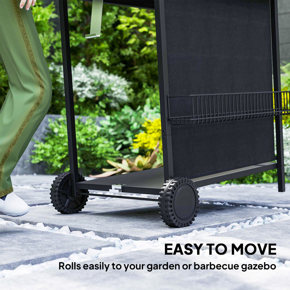 Outsunny Black 5 Burner Gas Barbecue Grill with Lid Image 8