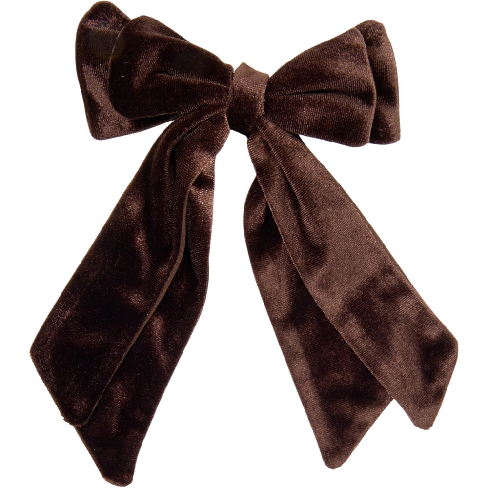 Pack of 3 Velvet Bow Christmas Tree Clip Brown Image 2
