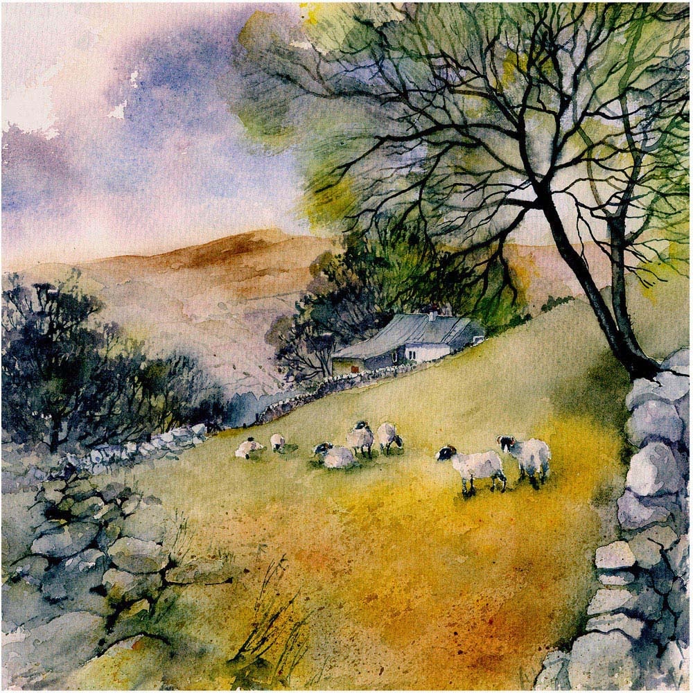 Laura Ashley Sheep in Countryside Landscape Wooden Frame Wall Art 50 x 50cm Image 4
