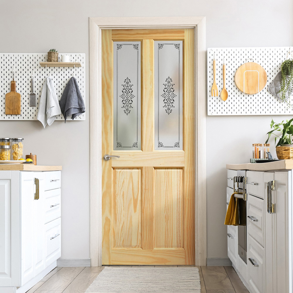 Campion Clear Pine 2 Panel 2 Light Glass Internal Door 1981 x 686 x 35mm Image 2