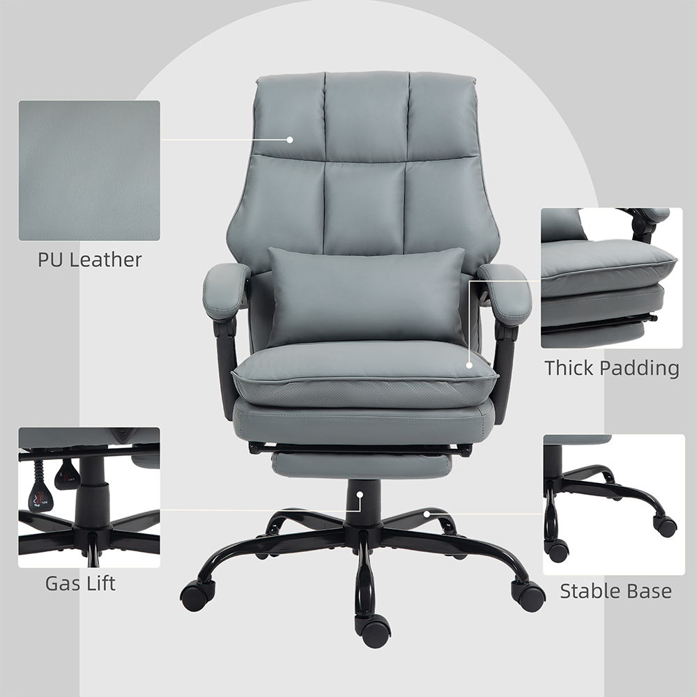 Portland Grey PU Leather Executive Office Chair Image 6