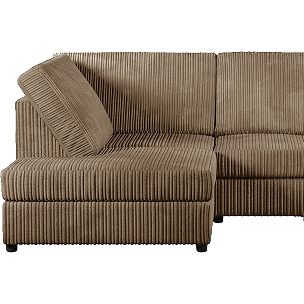 Luxor 4 Seater Coffee Jumbo Cord Left Hand Facing Full Back L Shaped Corner Sofa Set Image 4