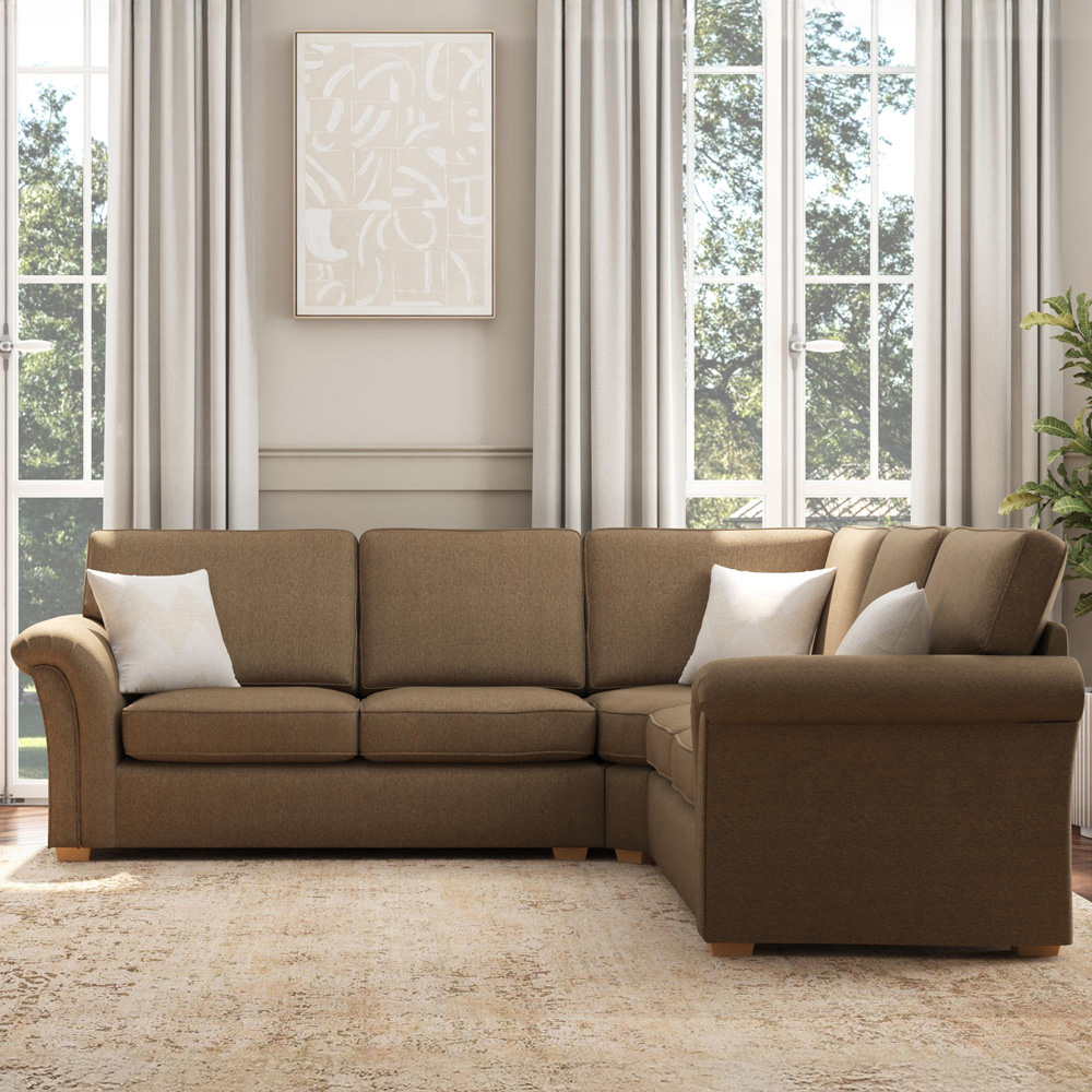 Castleacre 4 Seater Venice Nutmeg Fixed Back Corner Sofa Image 5