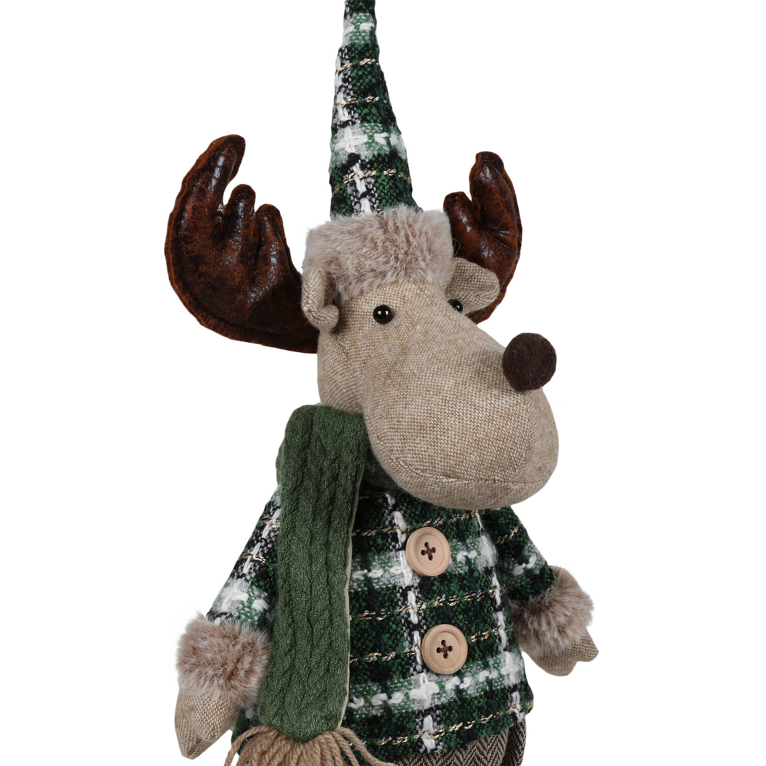 Standing Green Tartan Reindeer Image 4