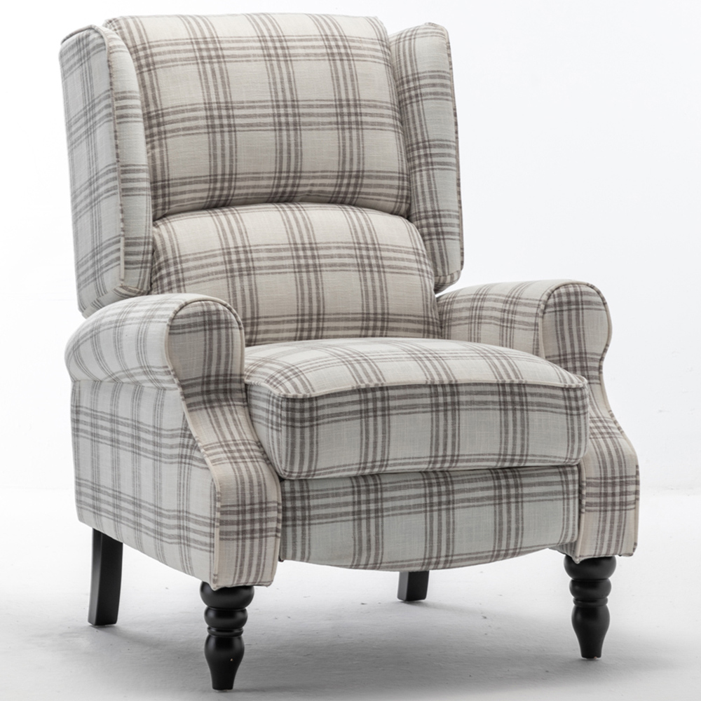 Furniture One Grey Wing Back Recliner Armchair Image 2
