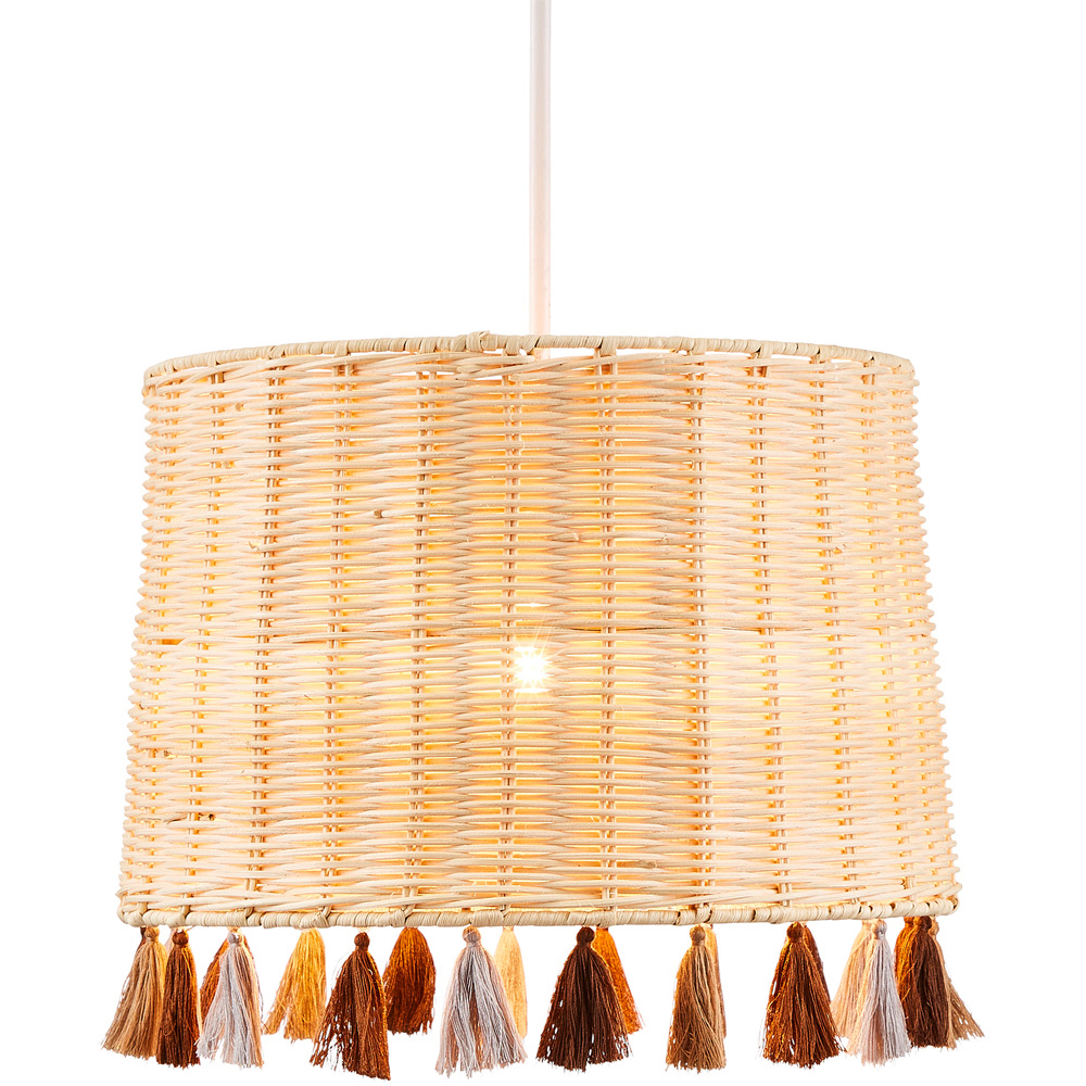 Glow Easyfit Natural Tassel Rattan Pendant Shade Image 3