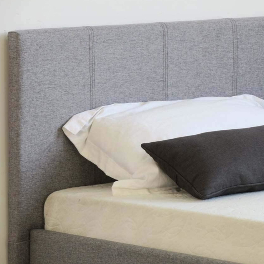Home Treats Double Grey Ottoman Bed with Mattress Image 3