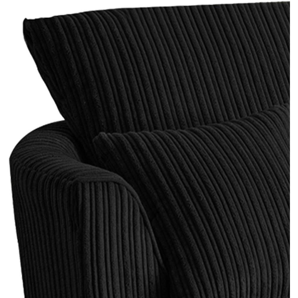Portland Luxor Black Jumbo Cord Swivel Chair Image 4