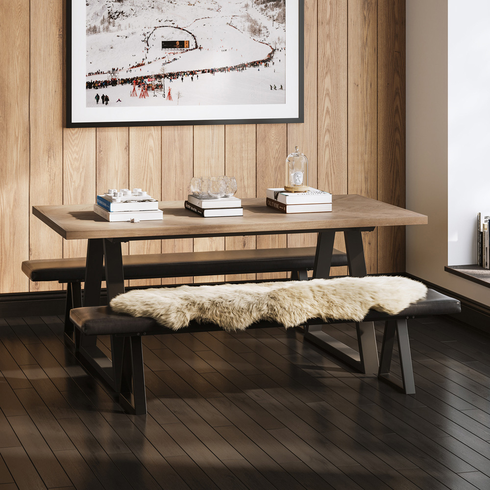 LPD Home Hyde Natural and Black 8 Seater Dining Table Image 6