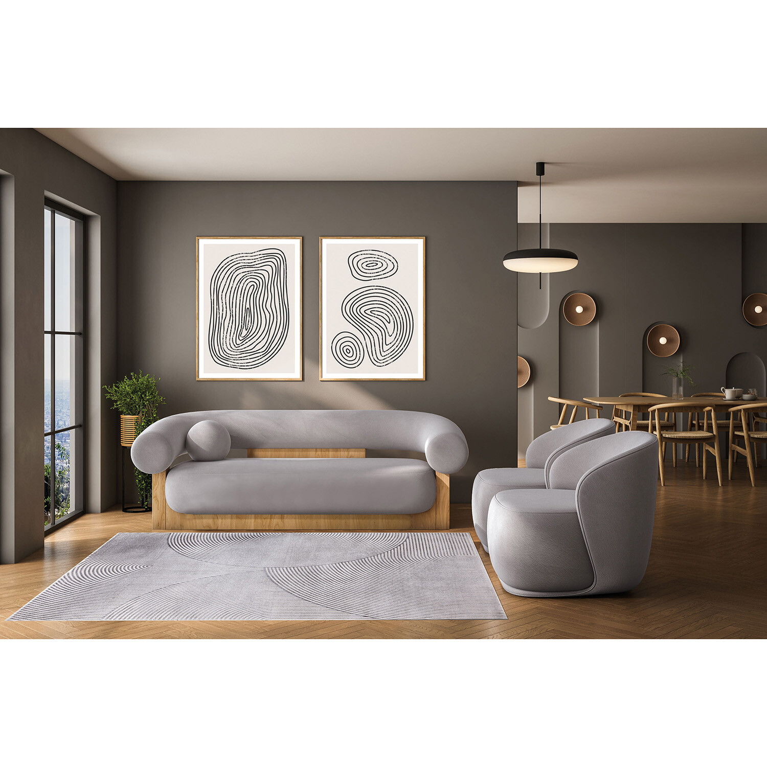 Avery Arch Rug - Charcoal / 160cm Image 3