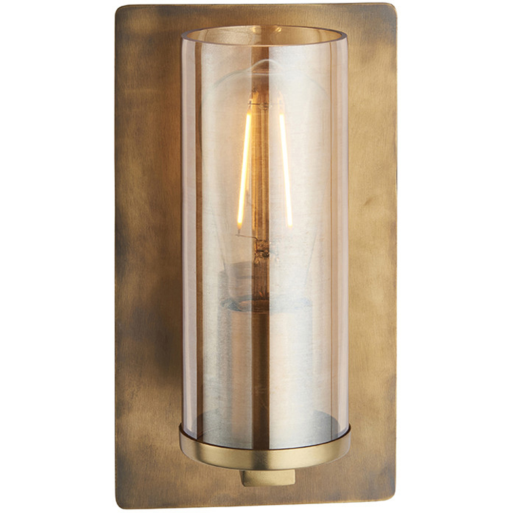 Merano Palermo Brass Patina and Champagne Lustre Glass Wall Lamp Image 3