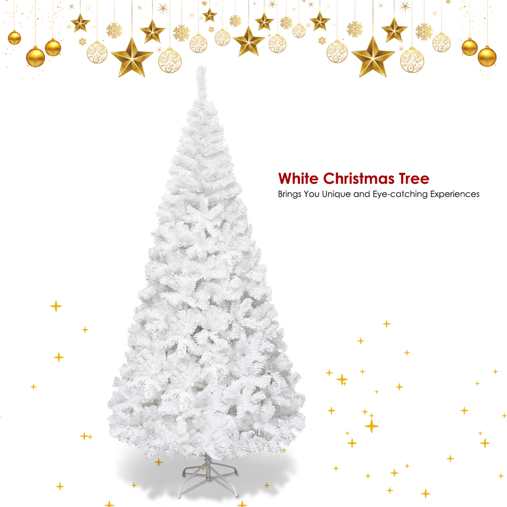 Costway White Artificial Christmas Tree 8ft Image 6