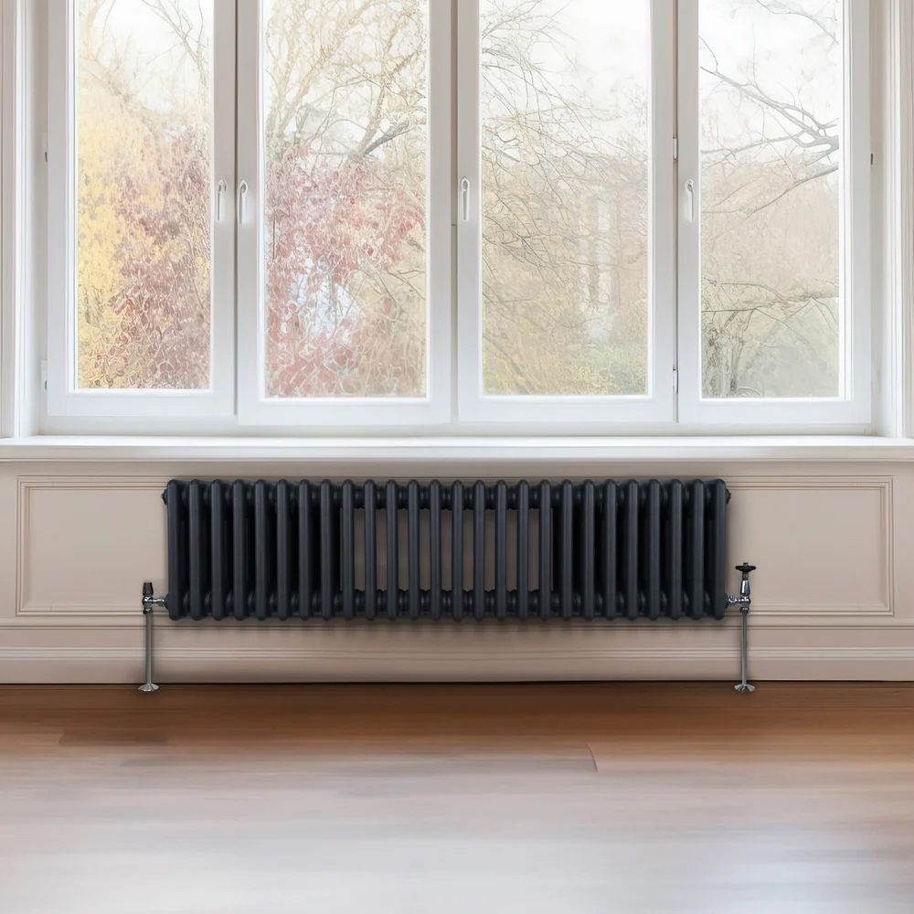Monster Shop 3612 BTU Anthracite Grey Traditional 3 Column Radiator 300 x 1192mm Image 2