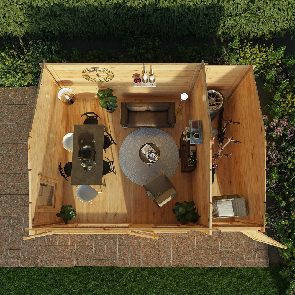 Mercia 16.7 x 13.1ft Home Office Log Cabin with Side Shed Image 7