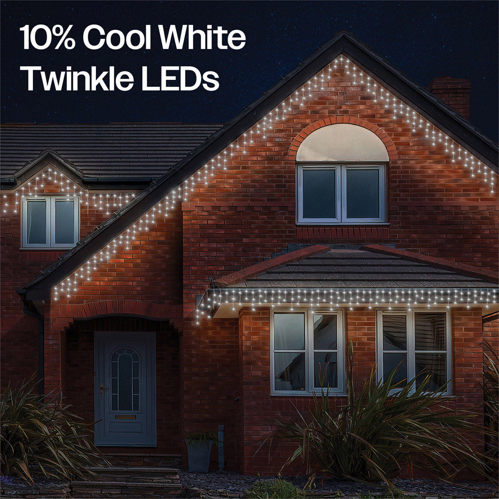 Eagle Connect 540 Cool White LED White Icicle Light 22m Image 3