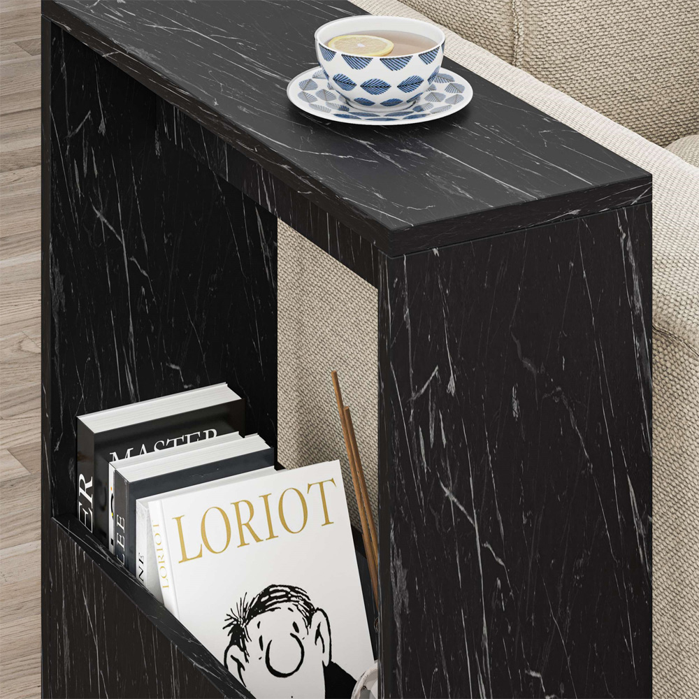 Decortie Simpi Black Marble Effect Side End Table Image 3
