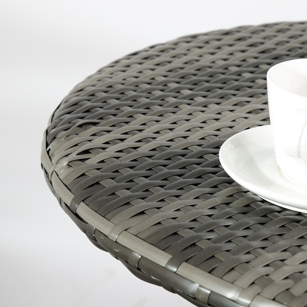 Outdoor Woven PE Rattan 2 Seater Bistro Set Grey Image 3