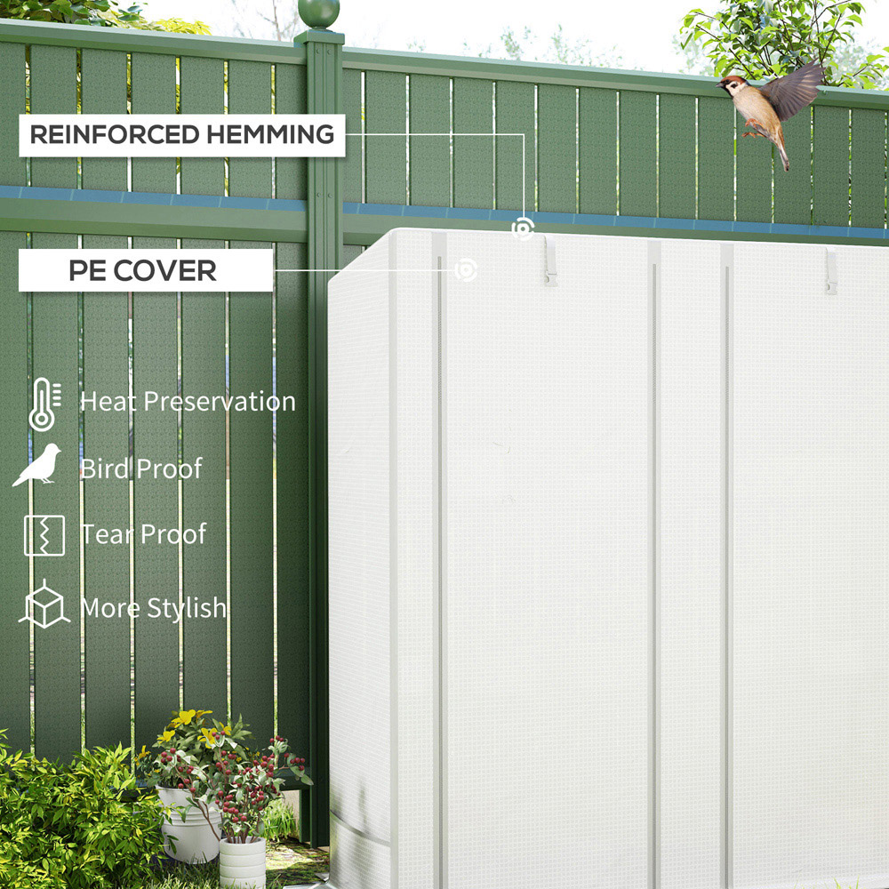Outsunny White and Grey 3 Shelf PE Cover 4.7 x 1.5ft Lean To Mini Greenhouse Image 4