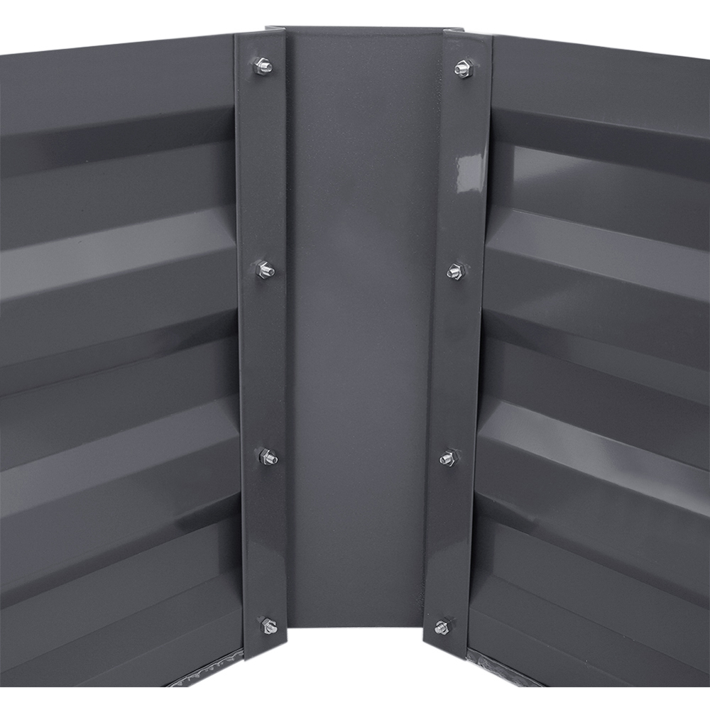 Living and Home 3.9 x 2.9ft Grey Rectangle Weather Resistant Steel Raised Garden Bed Image 5