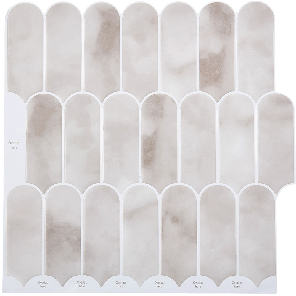 Living and Home Light Beige Arch Self Adhesive Wall Sticker 10 Pack Image 3