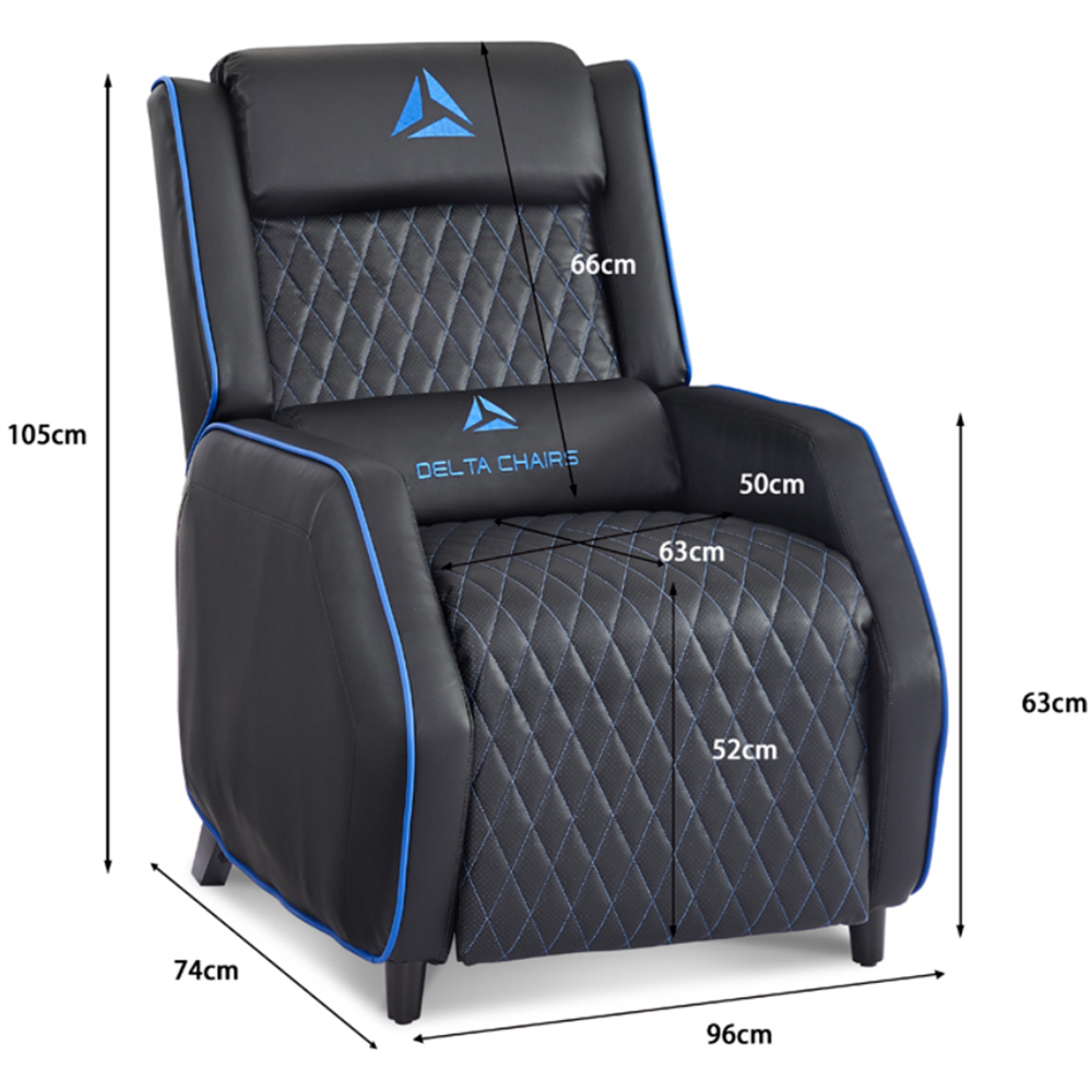 Home Detail Cougar Black and Blue Manual Gaming Recliner Chair Image 5