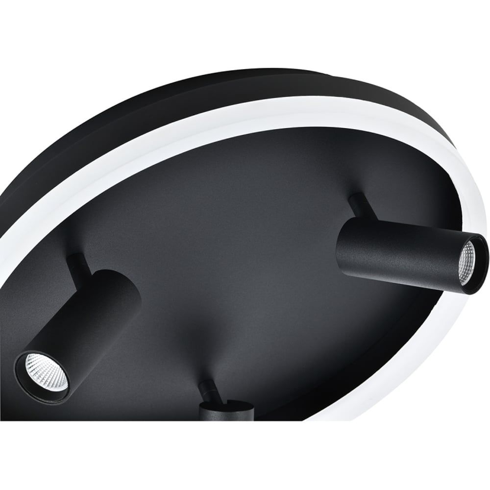 Happy Homewares Matt Black LED Flush Spot Ceiling Light with Adjustable Heads Image 4