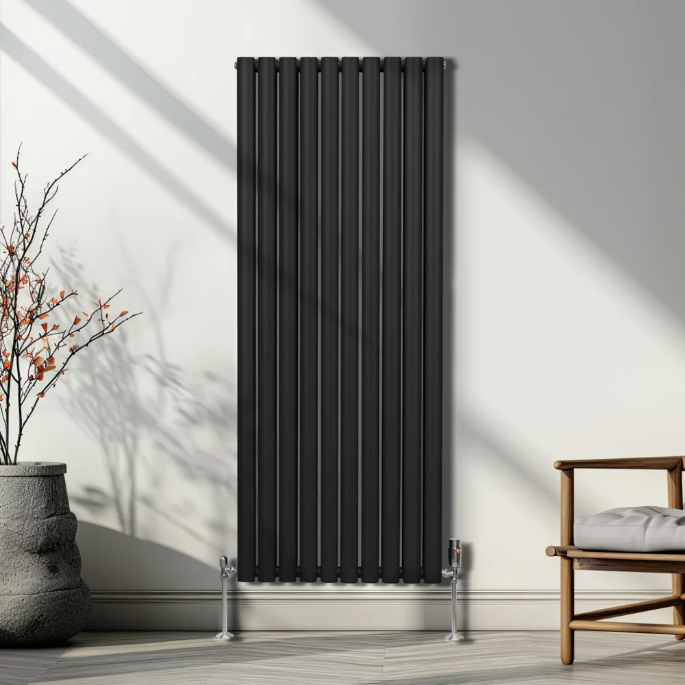 Monster Shop 6691BTU Black Oval Column Radiator 1600 x 600mm Image 2