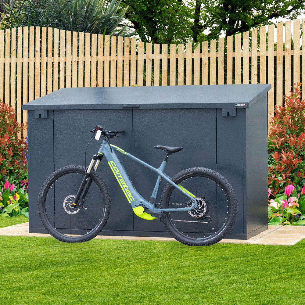 Asgard Maxess E Pro 8 x 4ft Double Door Grey Bike Storage Shed Image 8