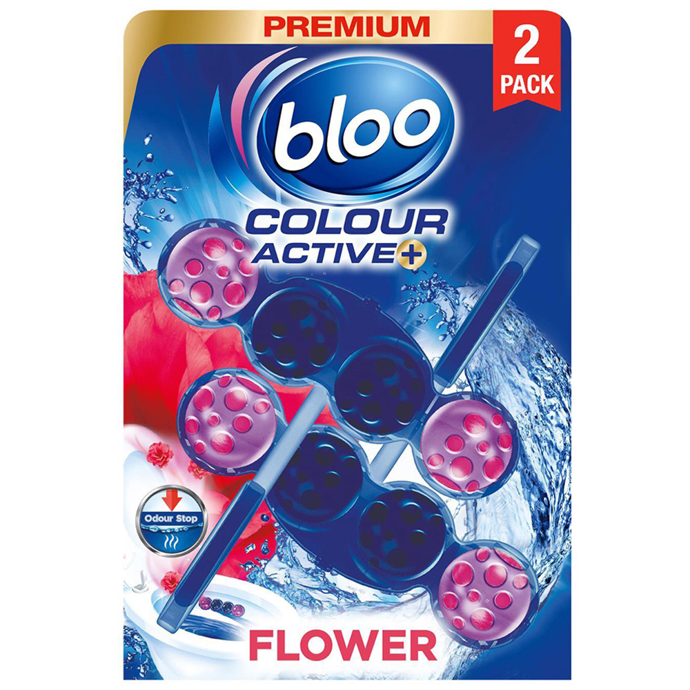 Bloo Colour Active+ Flower Toilet Rim Block 50g 6 Pack Image 2