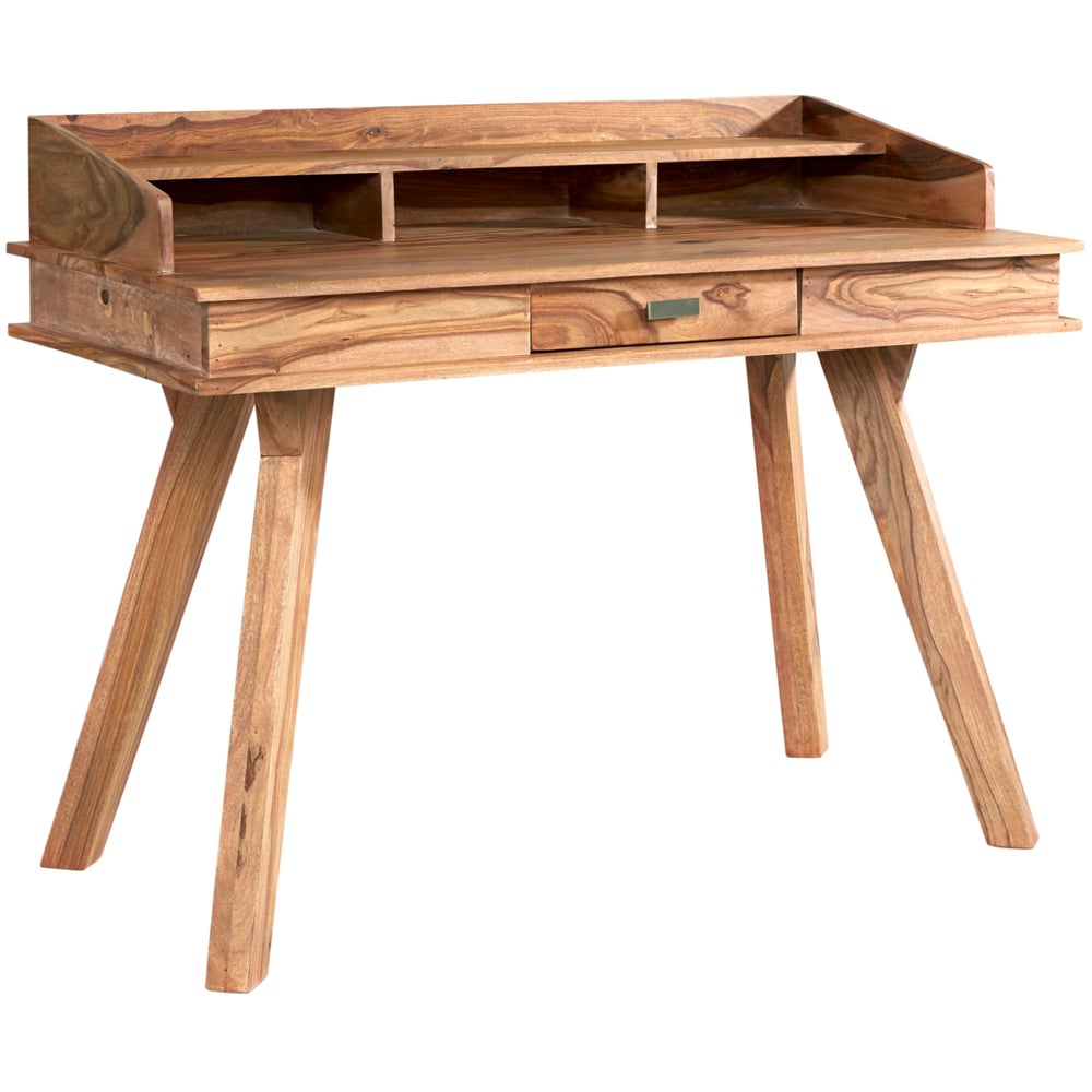 Brooklyn Hana Single Drawer 3 Shelf Sheesham Study Desk Set of 2 Image 2