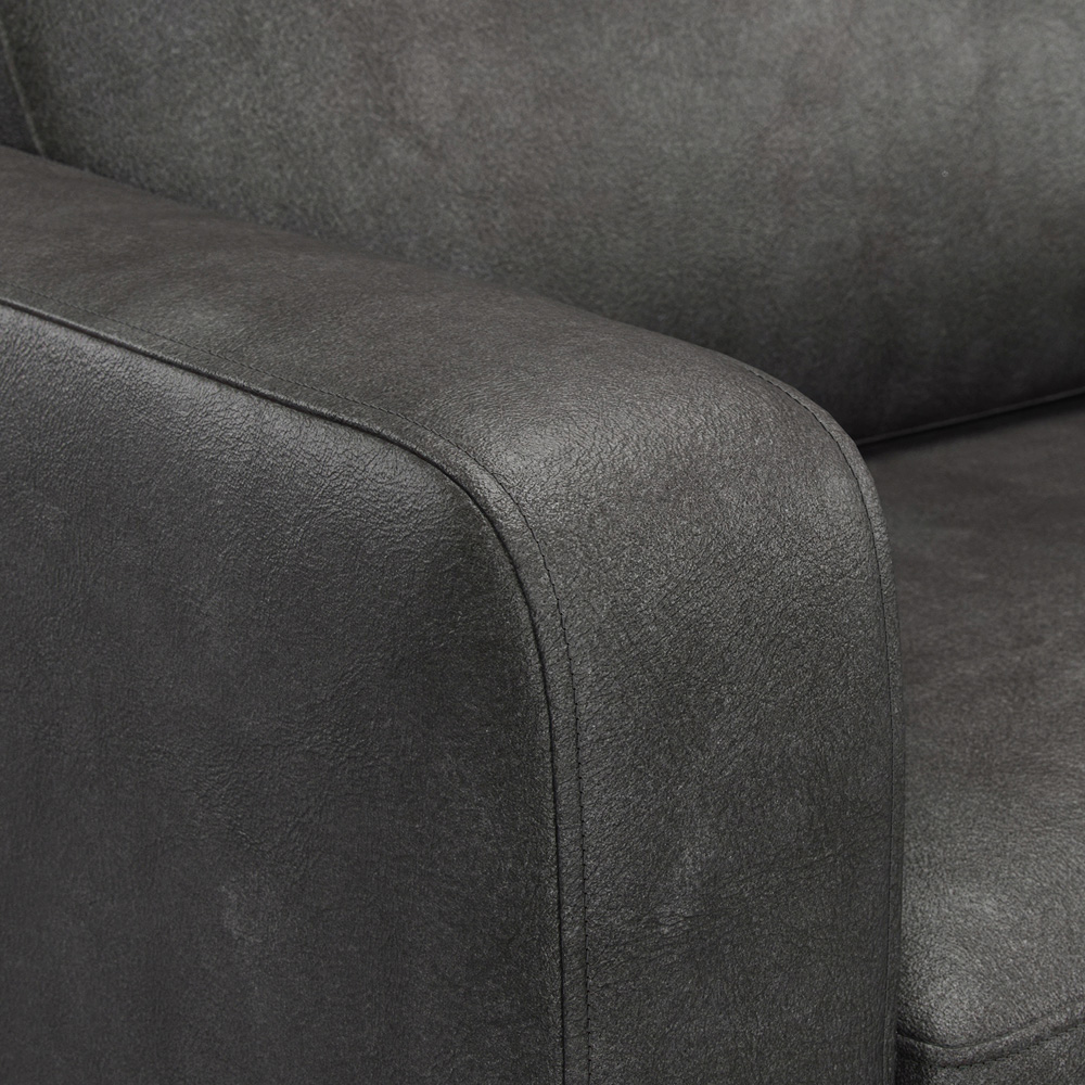 York Black Faux Leather Armchair Image 3