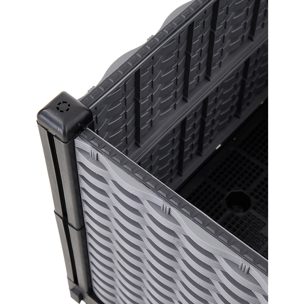 Living and Home Grey and Black Plastic Rattan Look Deep Raised Garden Bed 36 x 120 x 40cm Image 4