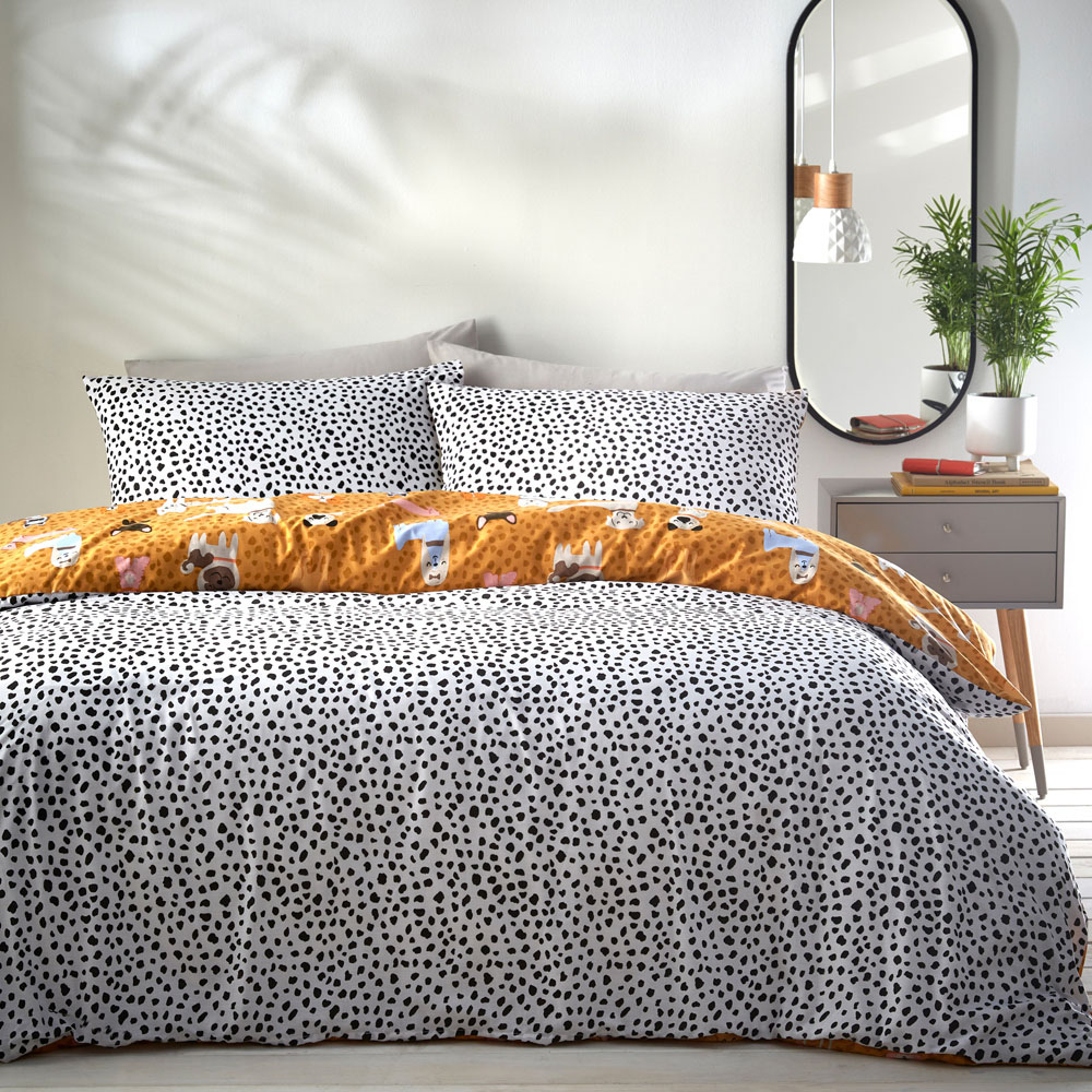 furn. Woofers King Size Ochre Duvet Set Image 4