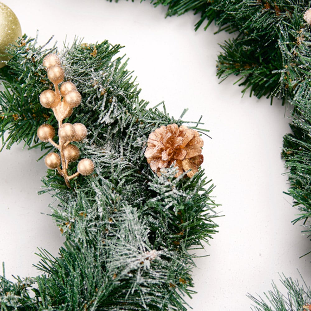 Best Artificial Gold Frosted Christmas Garland 270cm Image 2