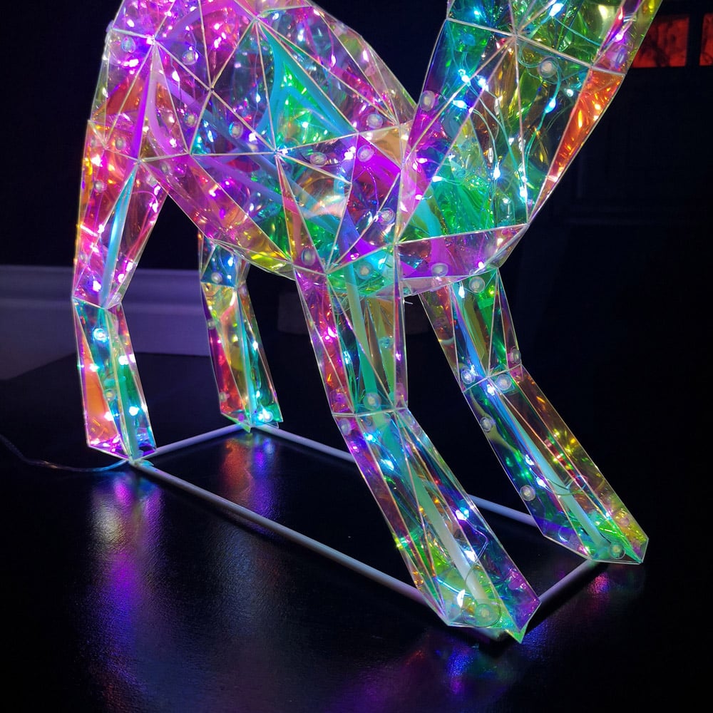 Samuel Alexander 100 White LED Standing Iridescent Fawn Christmas Decoration 40cm Image 5