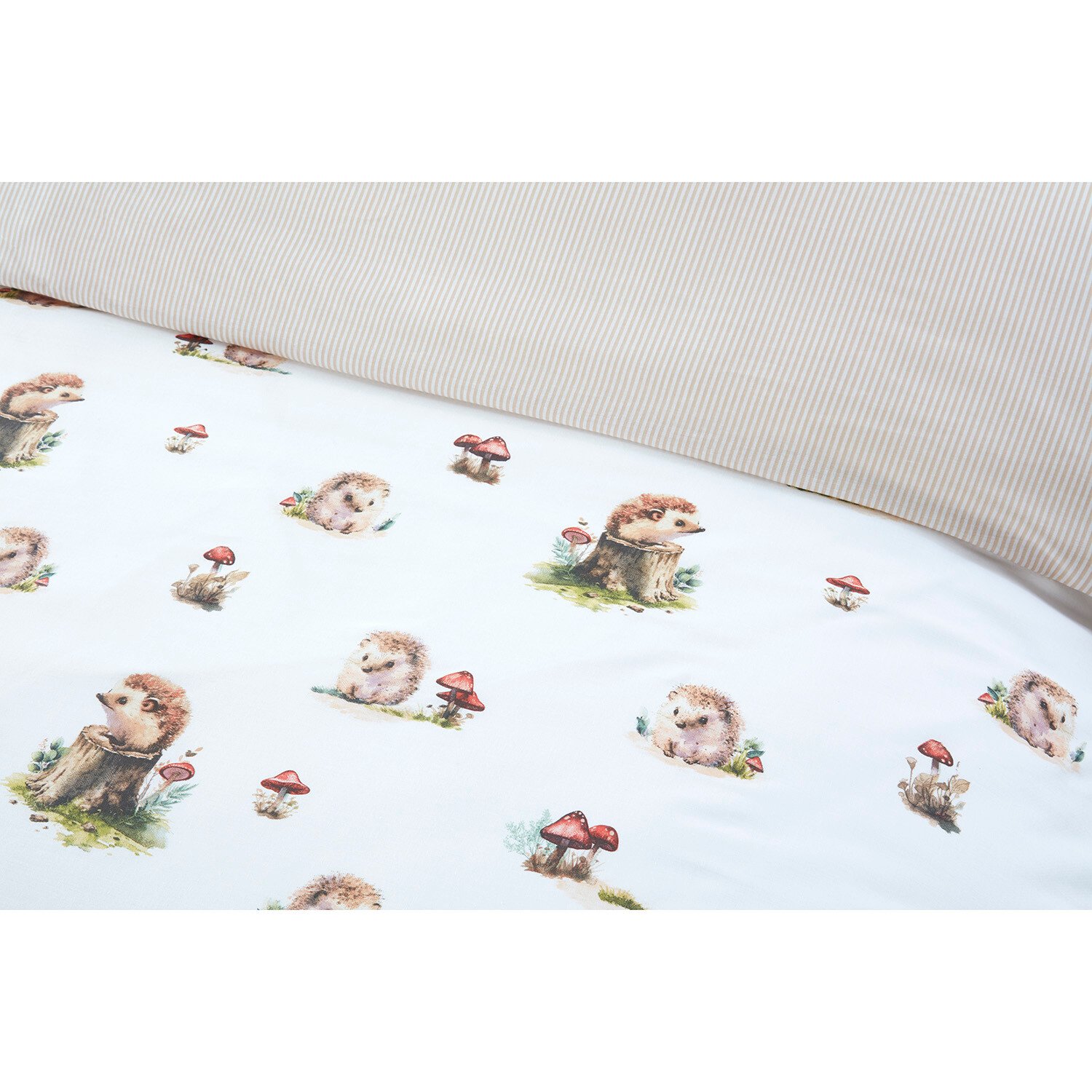 Divante Hettie the Hedgehog Duvet Cover and Pillowcase Set - Natural / Superking Image 4